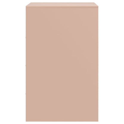 Stylish Pink Steel Bedside Cabinet - 34.5x39x62 cm Perfect for Bedrooms