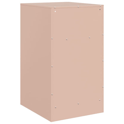 Stylish Pink Steel Bedside Cabinet - 34.5x39x62 cm Perfect for Bedrooms