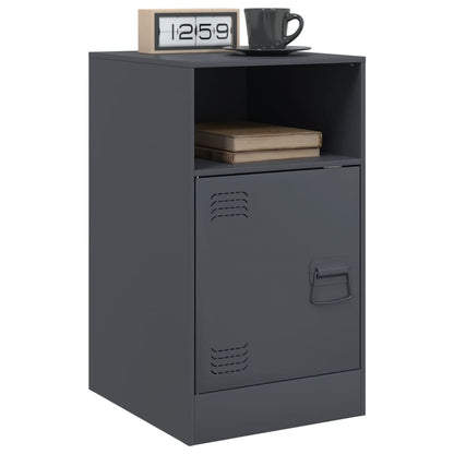 Anthracite Steel Bedside Cabinets 2pcs - 34.5x39x62 cm Durable Design