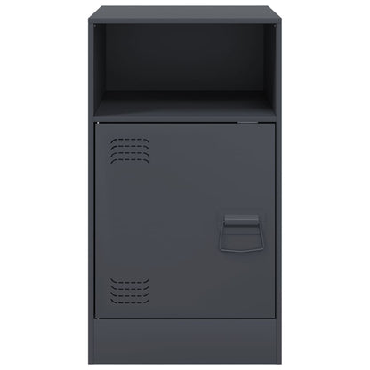Anthracite Steel Bedside Cabinets 2pcs - 34.5x39x62 cm Durable Design