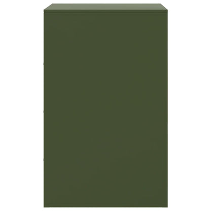 Olive Green Steel Bedside Cabinets - Set of 2 (34.5x39x62 cm)
