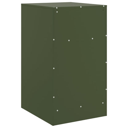 Olive Green Steel Bedside Cabinets - Set of 2 (34.5x39x62 cm)