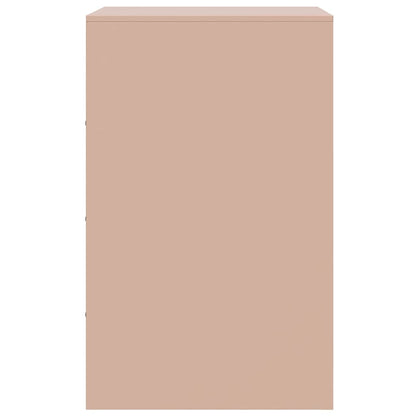 Steel Pink Bedside Cabinet - 34.5x39x62 cm for Stylish Storage
