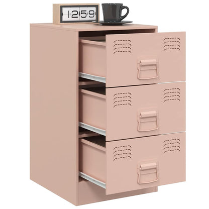 Pink Steel Bedside Cabinets Set of 2 - 34.5x39x62 cm
