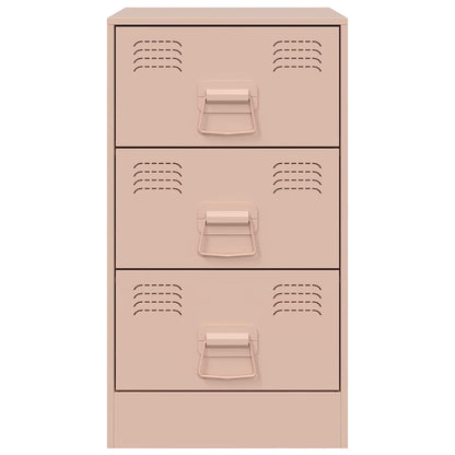 Pink Steel Bedside Cabinets Set of 2 - 34.5x39x62 cm