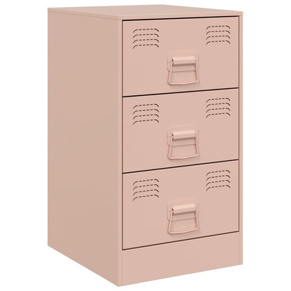 Pink Steel Bedside Cabinets Set of 2 - 34.5x39x62 cm