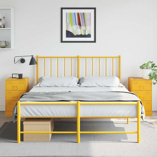 Mustard Yellow Steel Bedside Cabinets 2 pcs - 34.5x39x62 cm