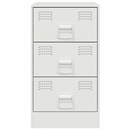 Steel Bedside Cabinet in White - 34.5x39x62 cm