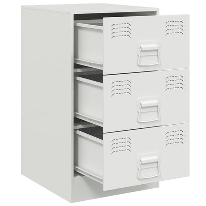 Steel Bedside Cabinet in White - 34.5x39x62 cm
