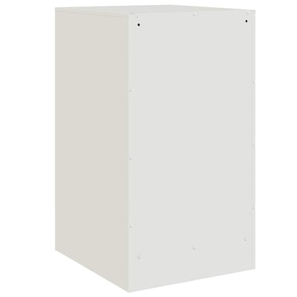 Steel Bedside Cabinet in White - 34.5x39x62 cm