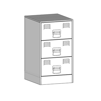 Steel Bedside Cabinet in White - 34.5x39x62 cm