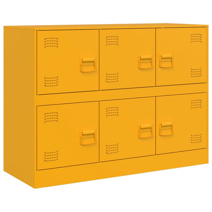 Mustard Yellow Steel Sideboard, 99x39x73 cm - Stylish Storage Solution
