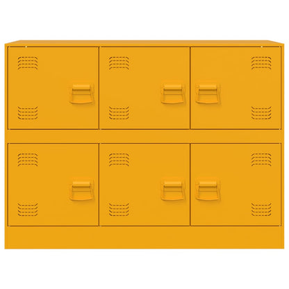 Mustard Yellow Steel Sideboard, 99x39x73 cm - Stylish Storage Solution