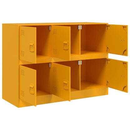 Mustard Yellow Steel Sideboard, 99x39x73 cm - Stylish Storage Solution