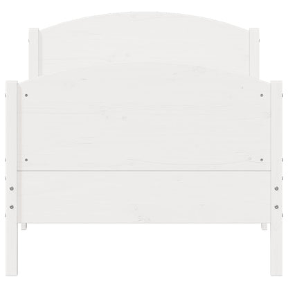 Bed Frame without Mattress White 100x200 cm Solid Wood Pine