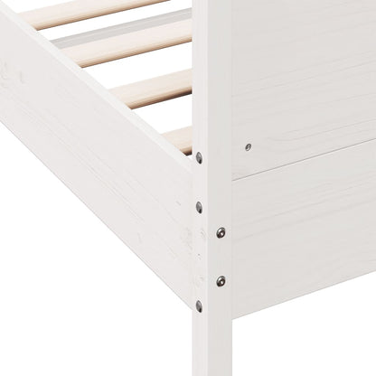 White Solid Pine Wood Bed Frame 90x200 cm - No Mattress Included