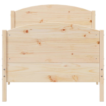 Solid Pine Wood Bed Frame 75x190 cm - Small Single, No Mattress