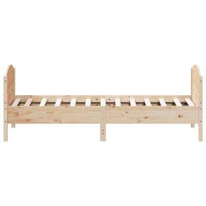 Solid Pine Wood Bed Frame 75x190 cm - Small Single, No Mattress