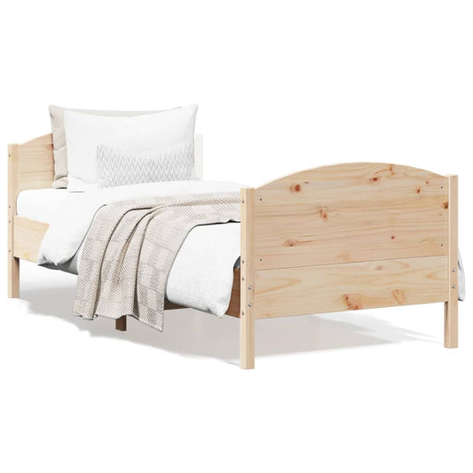 Solid Pine Wood Bed Frame 75x190 cm - Small Single, No Mattress