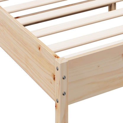 Solid Pine Wood Bed Frame 140x200 cm - Mattress Not Included