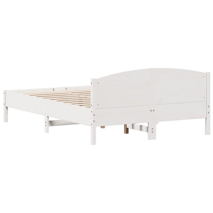 Bed Frame without Mattress White 140x200 cm Solid Wood Pine