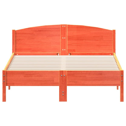 Solid Pine Bed Frame Wax Brown 135x190 cm - Double Size Furniture