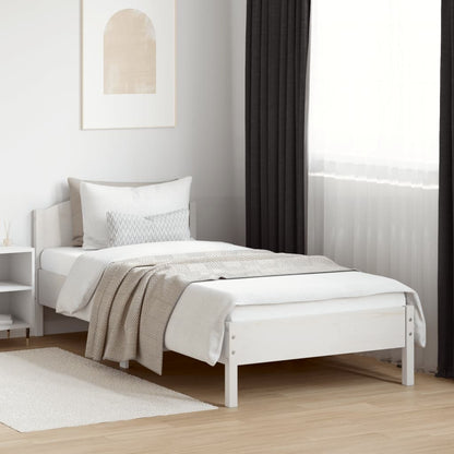 White Solid Pine Wood Bed Frame 90x200 cm - No Mattress Included