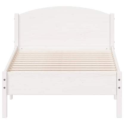 White Solid Pine Wood Bed Frame 90x200 cm - No Mattress Included