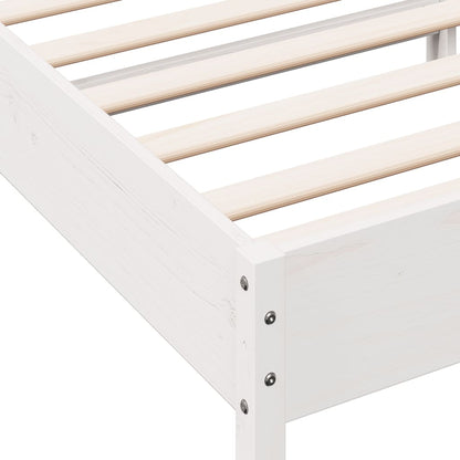 White Solid Pine Wood Bed Frame 90x200 cm - No Mattress Included