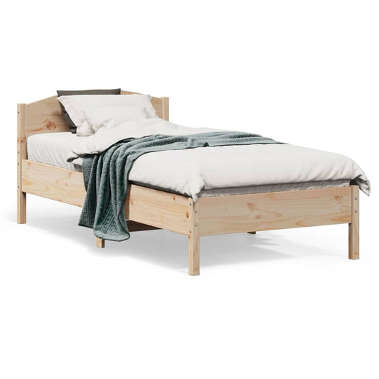Solid Pine Wood Bed Frame 75x190 cm - Small Single, No Mattress