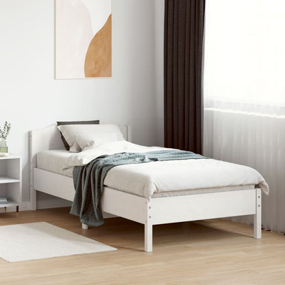 Solid Pine Wood White Bed Frame 75x190 cm - Small Single