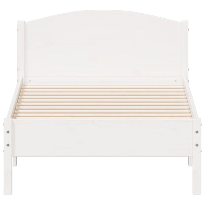 Solid Pine Wood White Bed Frame 75x190 cm - Small Single