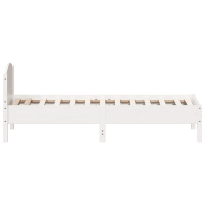 Solid Pine Wood White Bed Frame 75x190 cm - Small Single