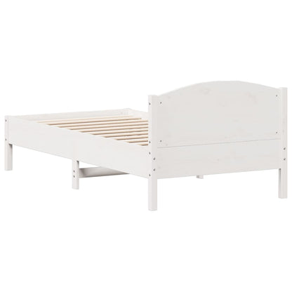 Solid Pine Wood White Bed Frame 75x190 cm - Small Single