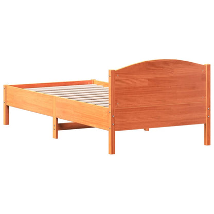 Solid Pine Bed Frame, Wax Brown, 75x190 cm - Small Single