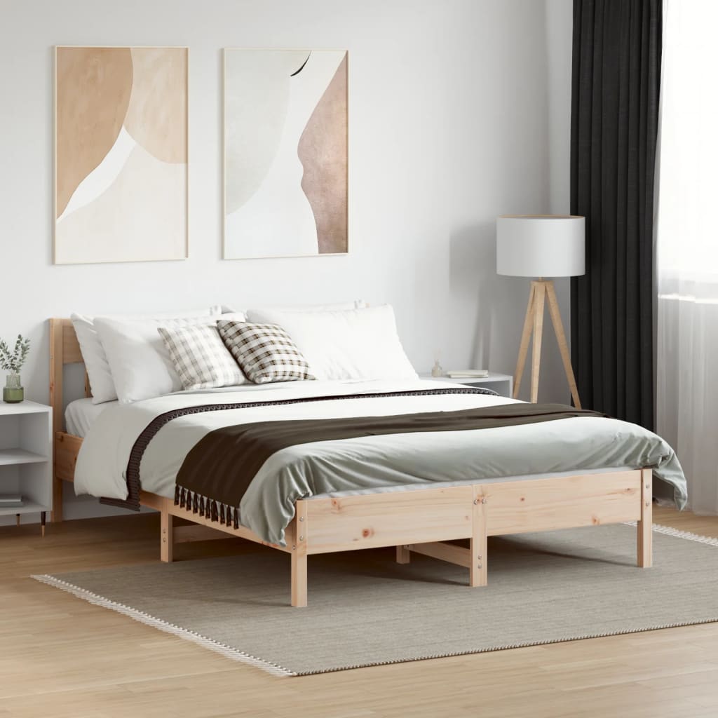 Solid Pine Wood Bed Frame 120x200 cm - No Mattress Included