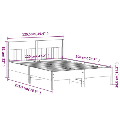 Solid Pine Wood Bed Frame 120x200 cm - No Mattress Included
