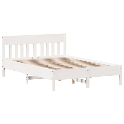 Solid Pine Bed Frame 120x200 cm - White, No Mattress Included