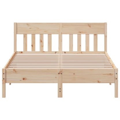Bed Frame without Mattress 140x190 cm Solid Wood Pine