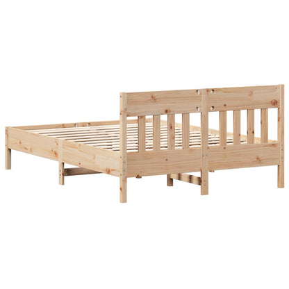 Bed Frame without Mattress 135x190 cm Double Solid Wood Pine