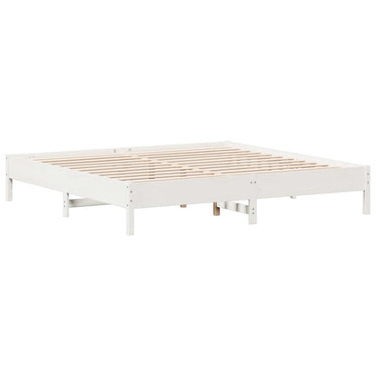 Solid Wood Pine Bed Frame 180x200 cm White Super King Size