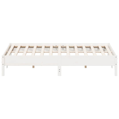 Solid Wood Pine Bed Frame 180x200 cm White Super King Size