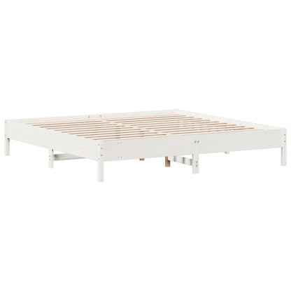 Solid Wood Pine Bed Frame 180x200 cm White Super King Size