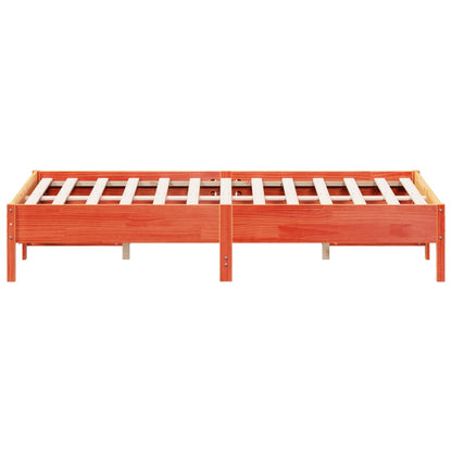 Solid Pine Bed Frame Wax Brown 160x200 cm - No Mattress