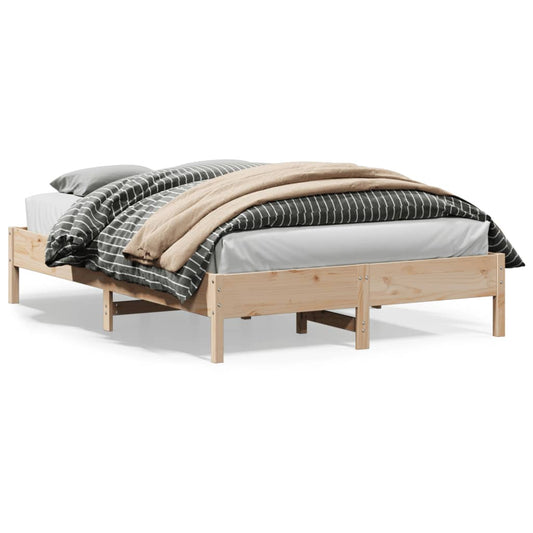Solid Pine Wood Bed Frame 140x200 cm - Mattress Not Included