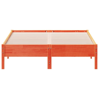 Solid Pine Bed Frame, Wax Brown, 120x190 cm Small Double