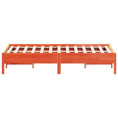 Solid Pine Bed Frame, Wax Brown, 120x190 cm Small Double