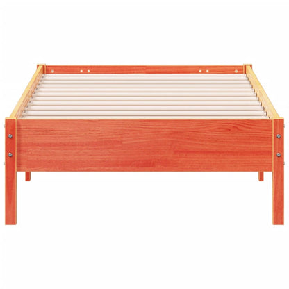 Solid Pine Wood Bed Frame, Wax Brown, 90x190 cm Single Size