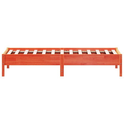 Solid Pine Wood Bed Frame, Wax Brown, 90x190 cm Single Size