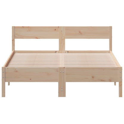 Solid Pine Wood Bed Frame 140x200 cm - Mattress Not Included